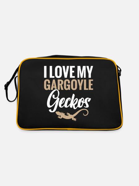 I love my gargoyle geckos - Retro Bag - black/gold - Back