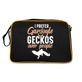 I prefer gargoyle geckos to humans - Retro Bag - black/gold - Back