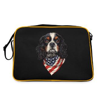 Cavalier King Charles - Retro Tasche - Schwarz/Gold - Hinten