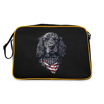 Cocker Spaniel - Retro Tasche - Schwarz/Gold - Hinten