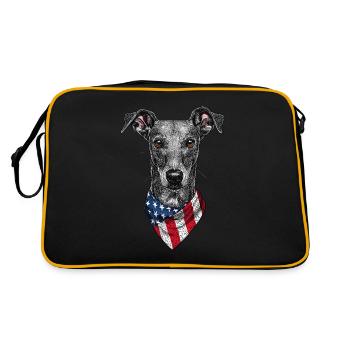Windhund - Retro Tasche - Schwarz/Gold - Hinten