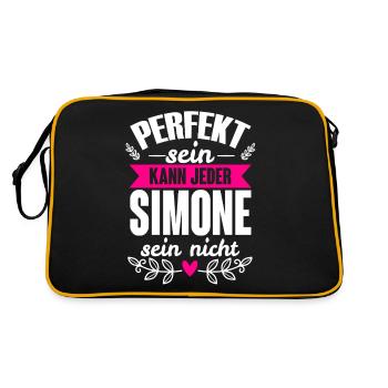 Simone - Perfekt Sein Kann Jeder Simone Nicht - Retro Tasche - Schwarz/Gold - Hinten