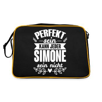 Simone - Perfekt Sein Kann Jeder Simone Nicht - Retro Tasche - Schwarz/Gold - Hinten