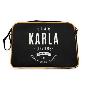Membre à vie de l’équipe Karla Prénom amusant Karla - Sac Retro - noir/or - Dos