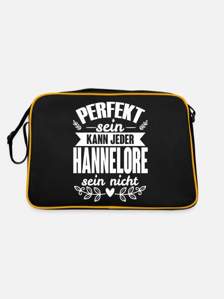 Hannelore -Perfekt Sein Kann Jeder Hannelore Nicht - Retro Tasche - Schwarz/Gold - Hinten