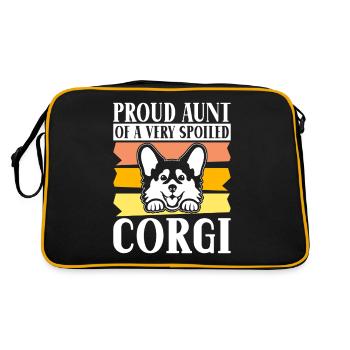 Corgi Gifts for Corgi Lovers - Retro Bag - black/gold - Back