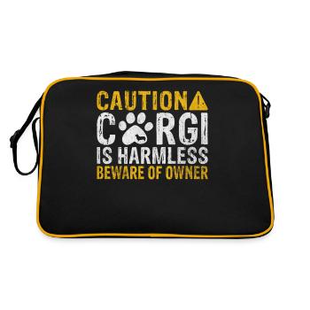 Corgi Gifts for Corgi Lovers - Retro Bag - black/gold - Back
