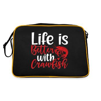Crawfish Gifts - Retro Tasche - Schwarz/Gold - Hinten