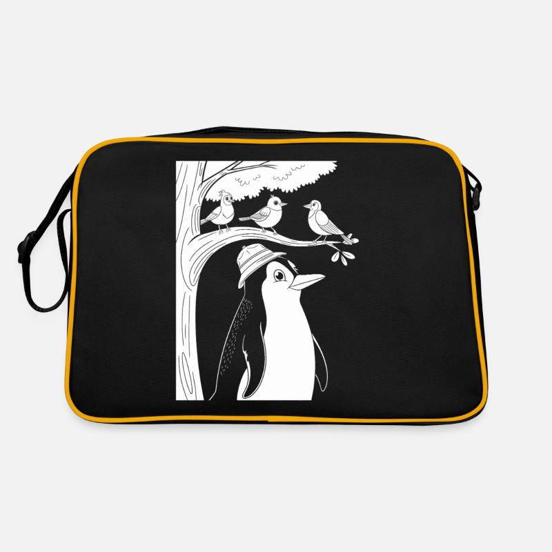 Observation des oiseaux avec des pingouins et des oiseaux dans l’arbre Sac Retro