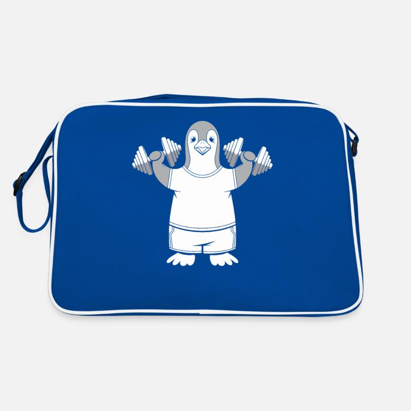 pingouin drôle avec des haltères drôle Sac Retro