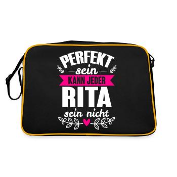 Rita - Perfekt Sein Kann Jeder Rita Nicht - Retro Tasche - Schwarz/Gold - Hinten