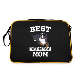 Chien Maman Chien Dire Maîtresse Bouvier Bernois - Sac Retro - noir/or - Dos