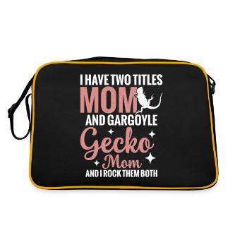 I Have Two Titles Mom and Gargoyle Gecko Mom - Retro Bag - black/gold - Back