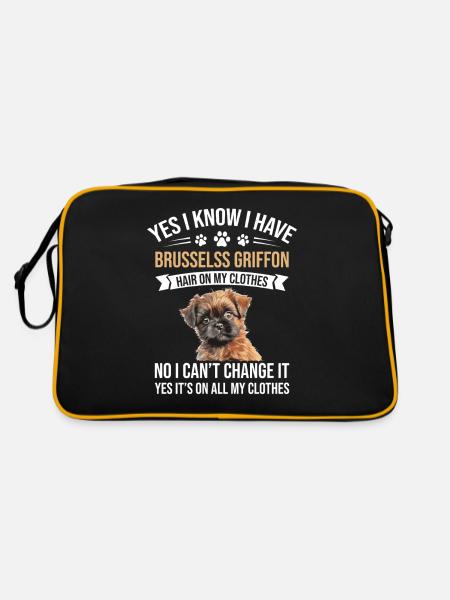 Ouais, je sais que j’ai des cheveux de griffon de Bruxelles - Sac Retro - noir/or - Dos