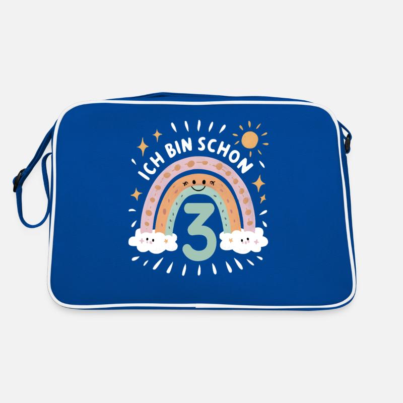 3rd Birthday Shirt Rainbow Cloud Retro Bag