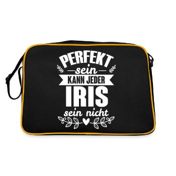 Iris - Perfekt Sein Kann Jeder Iris Sein Nicht - Retro Tasche - Schwarz/Gold - Hinten