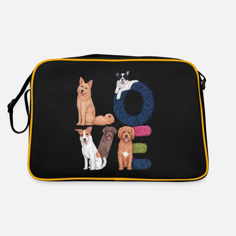 Liebe Hunde Retro Tasche
