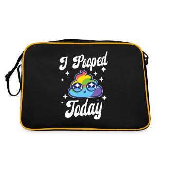 Lustige "0 Tage Seit Ich Zuletzt Gekackt - Retro Tasche - Schwarz/Gold - Hinten