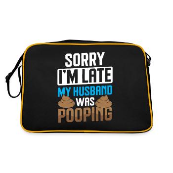 Lustige "0 Tage Seit Ich Zuletzt Gekackt - Retro Tasche - Schwarz/Gold - Hinten