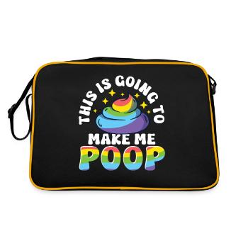 Lustige "0 Tage Seit Ich Zuletzt Gekackt - Retro Tasche - Schwarz/Gold - Hinten