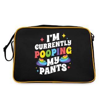 Lustige "0 Tage Seit Ich Zuletzt Gekackt - Retro Tasche - Schwarz/Gold - Hinten