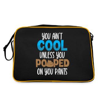 Lustige "0 Tage Seit Ich Zuletzt Gekackt - Retro Tasche - Schwarz/Gold - Hinten