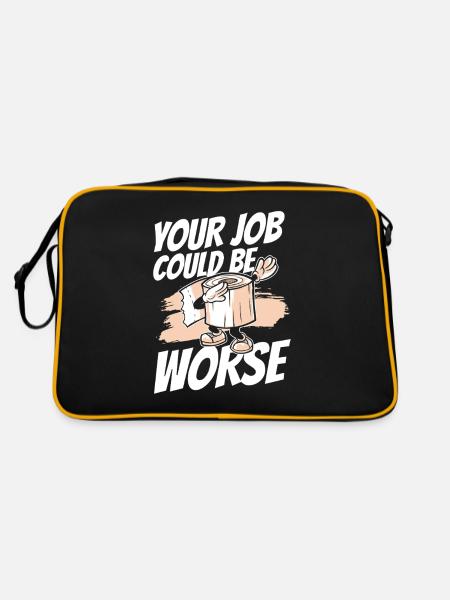 Drôle '0 jours depuis que j’ai fait caca pour la dernière fois - Sac Retro - noir/or - Dos