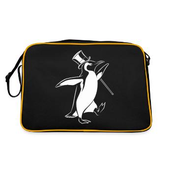 Elegant penguin with top hat and walking stick - Retro Bag - black/gold - Back