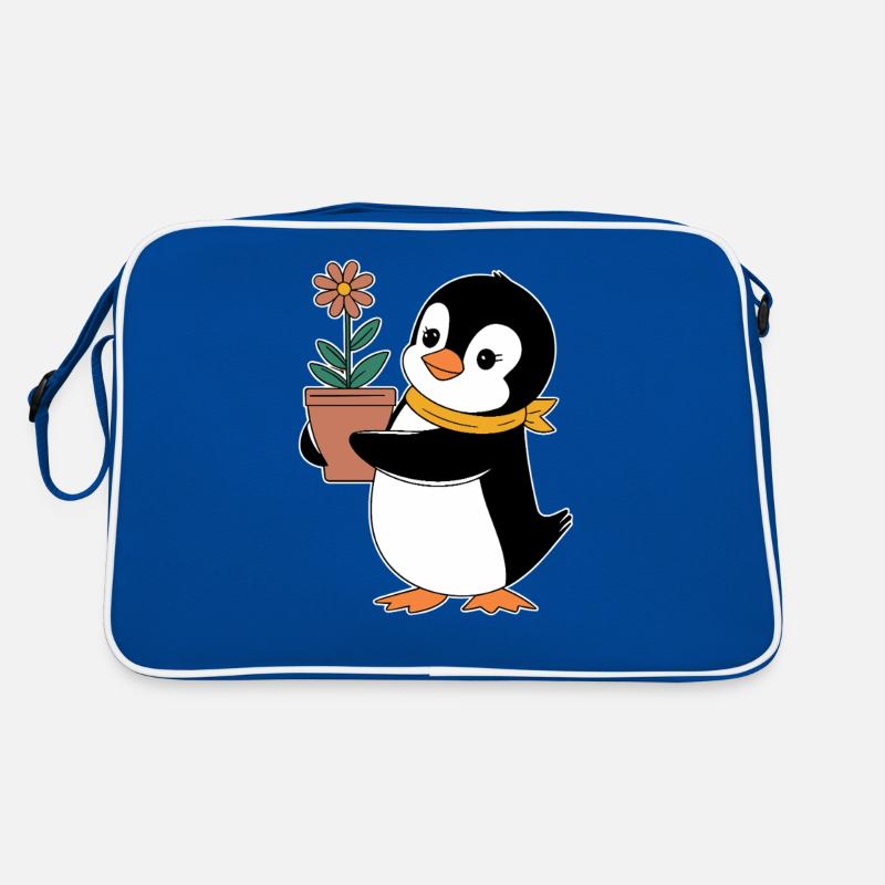 Pingouin de jardinage avec fleur pour Sac Retro