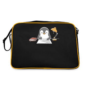 Écriture Pingouin Écrivain Auteur Motif - Sac Retro - noir/or - Dos