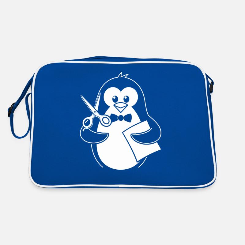 Pingouin avec des ciseaux bricolage hobby Sac Retro