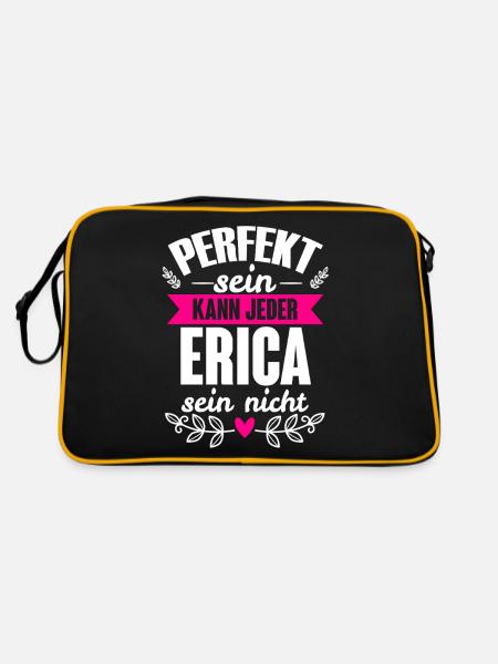Erica - Perfekt Sein Kann Jeder Erica Sein Nicht - Retro Tasche - Schwarz/Gold - Hinten