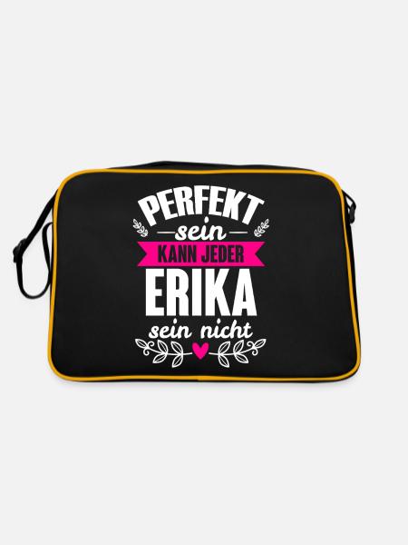 Erika - Perfekt Sein Kann Jeder Erika Sein Nicht - Retro Tasche - Schwarz/Gold - Hinten