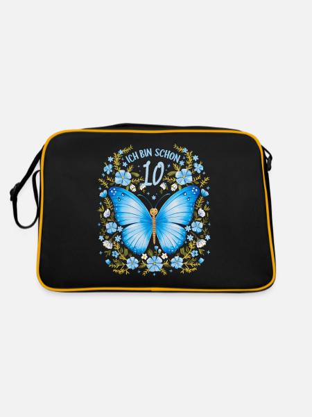 Fête d’anniversaire des enfants 10e anniversaire papillon - Sac Retro - noir/or - Dos