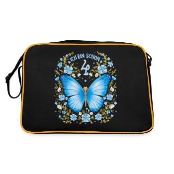 4ème anniversaire papillon fête d’anniversaire des enfants - Sac Retro - noir/or - Dos