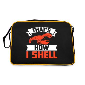 Crawfish Gifts - Retro Tasche - Schwarz/Gold - Hinten