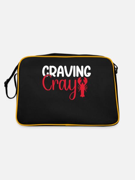 Crawfish Gifts - Retro Tasche - Schwarz/Gold - Hinten