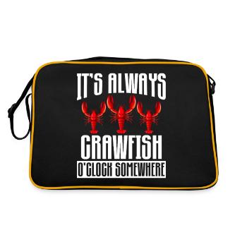 Crawfish Gifts - Retro Tasche - Schwarz/Gold - Hinten