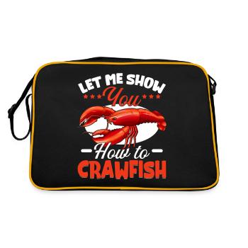 Crawfish Gifts - Retro Tasche - Schwarz/Gold - Hinten