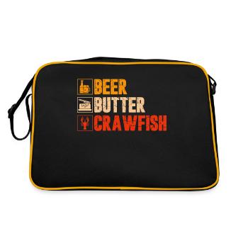 Crawfish Gifts - Retro Tasche - Schwarz/Gold - Hinten