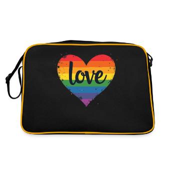 Fierté Amour Cœur LGBTQ Cœur Arc-en-ciel Fierté Gay - Sac Retro - noir/or - Dos