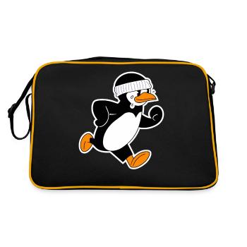 pingouin courant drôle avec bandeau - Sac Retro - noir/or - Dos