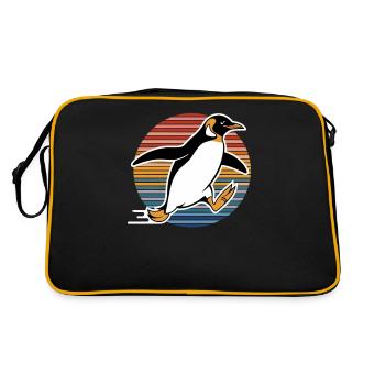 Pingouin rapide dans un style rétro - Sac Retro - noir/or - Dos