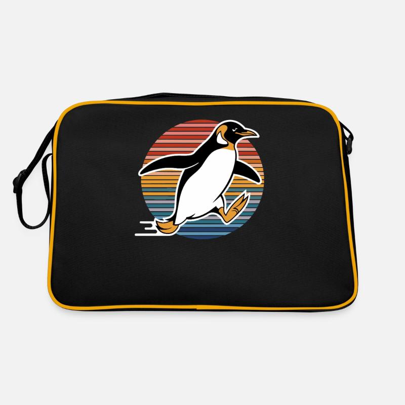 Fast penguin in retro style Retro Bag