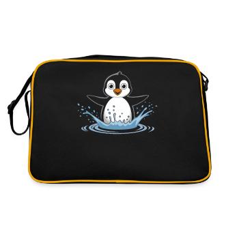 Happy Penguin Swimming Spritz - Retro Bag - black/gold - Back