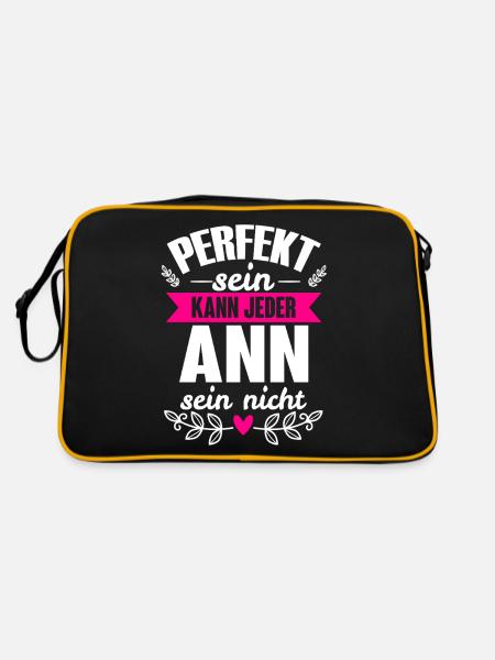 Ann - Perfekt Sein Kann Jeder Ann Sein Nicht - Retro Tasche - Schwarz/Gold - Hinten