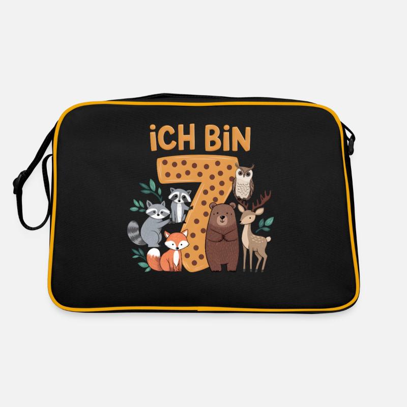 7e anniversaire 7 ans Animaux de la forêt Animaux de la forêt Sac Retro