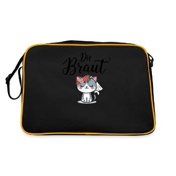 Mariée Mariée À Être Chat Chaton Engagement Enterrement de vie de garçon - Sac Retro - noir/or - Dos