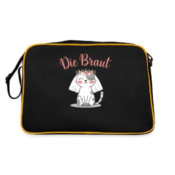 Mariée Mariée À Être Chat Chaton Engagement Enterrement de vie de garçon - Sac Retro - noir/or - Dos