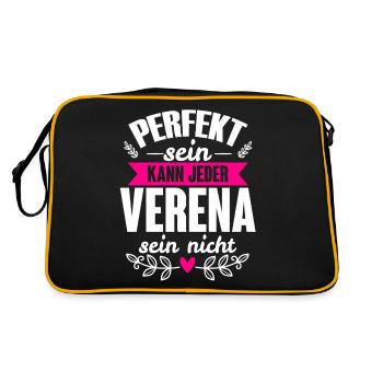Verena - Perfekt Sein Kann Jeder Verena Sein Nicht - Retro Tasche - Schwarz/Gold - Hinten